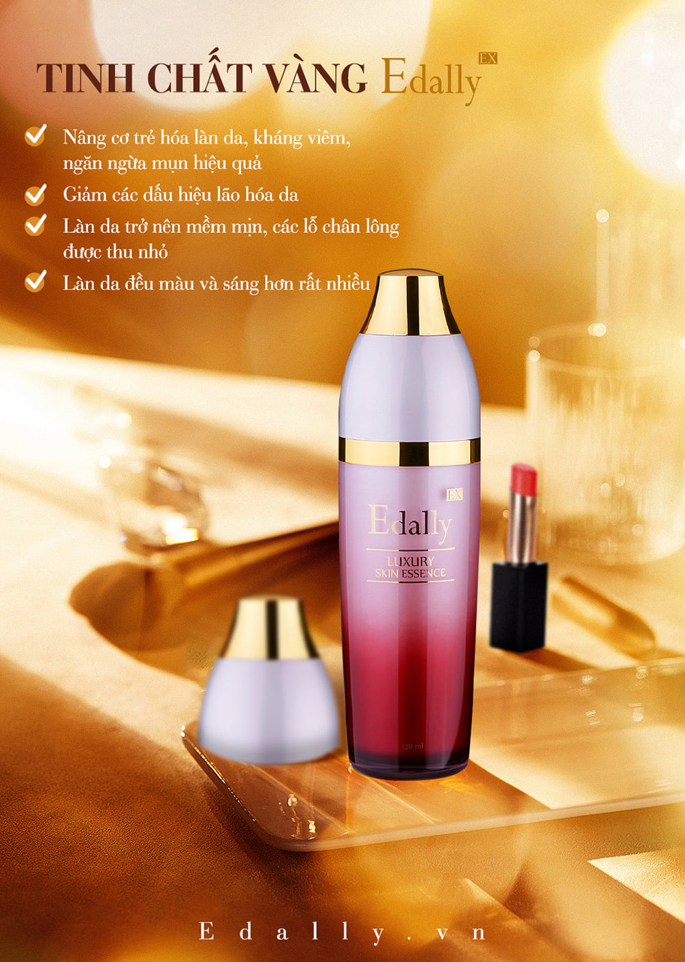 TINH CHẤT VÀNG 24K - TRẺ HÓA LÀN DA, YÊU KIỀU MÊ ĐẮM 